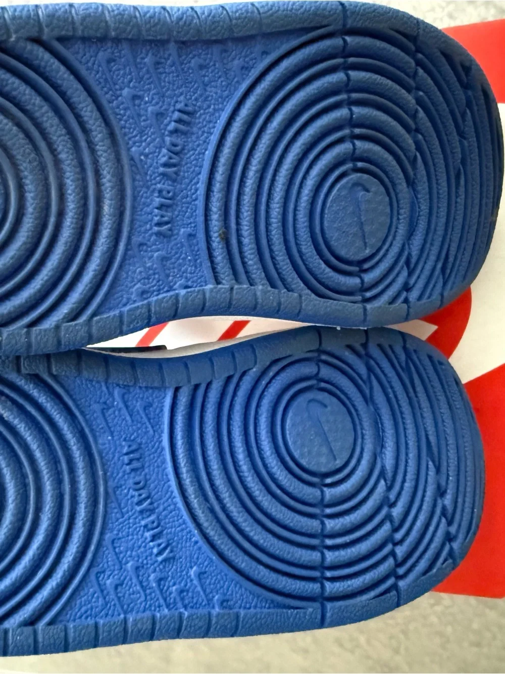 Nike Kids White and Blue High-Top Sneakers with Velcro Strap